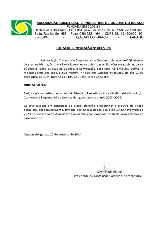 Edital de Convocação 2024
